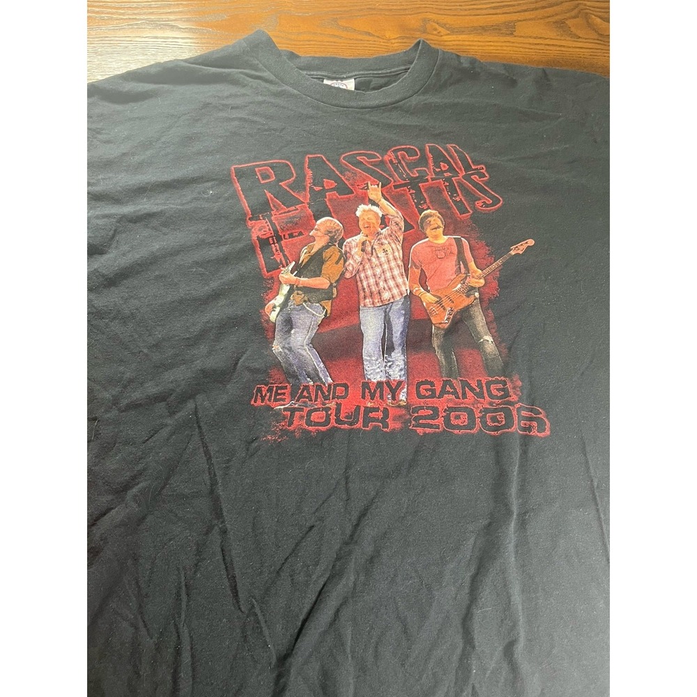 VTG Rascal Flatts Me and My Gang Tour 2006 T-Shirt Black 2XL Delta Pro Mens